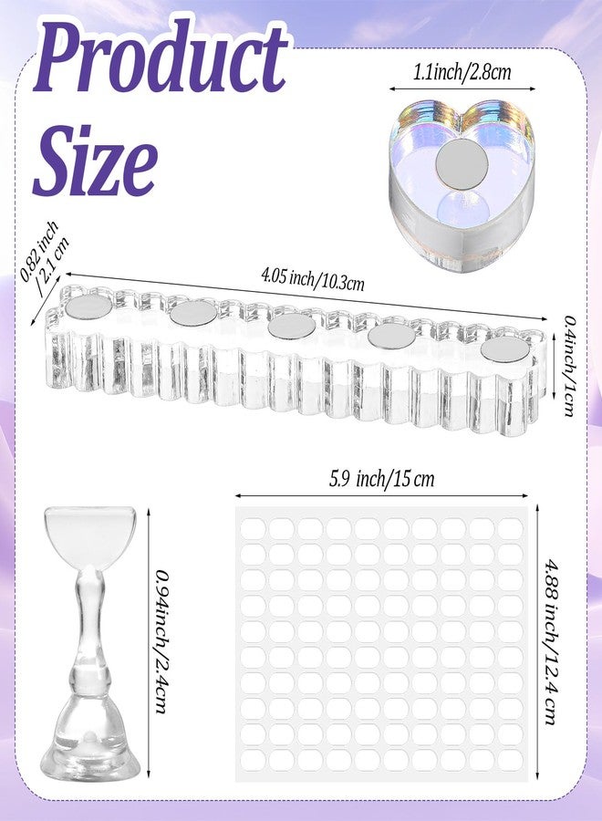 سيبا حامل أظافر سيبا مكون من 5 قطع للأظافر الاصطناعية، حامل أظافر مغناطيسي قوي للأظافر الاصطناعية، لوازم عرض وتصميم فن الأظافر الأكريليك مع أدوات فن الأظافر وملصقات للمبتدئين في صالونات التجميل المنزلية - Image 2